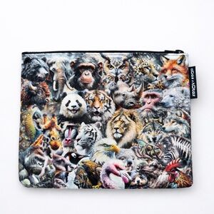 Wildlife Animal Print Zip Pouch Odds ’n Totes NWOT